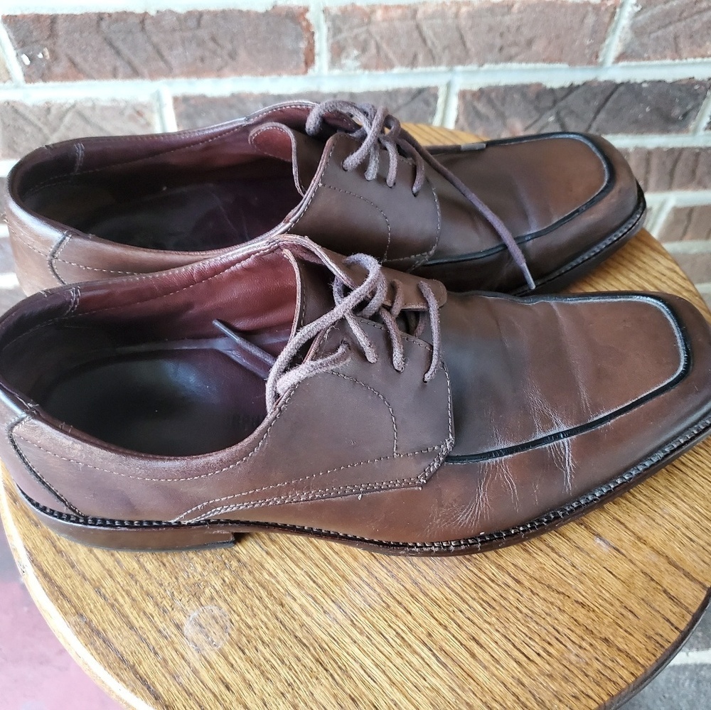 Johnston Murphy Brown Leather Lace Up Shoes - Picture 2 of 7